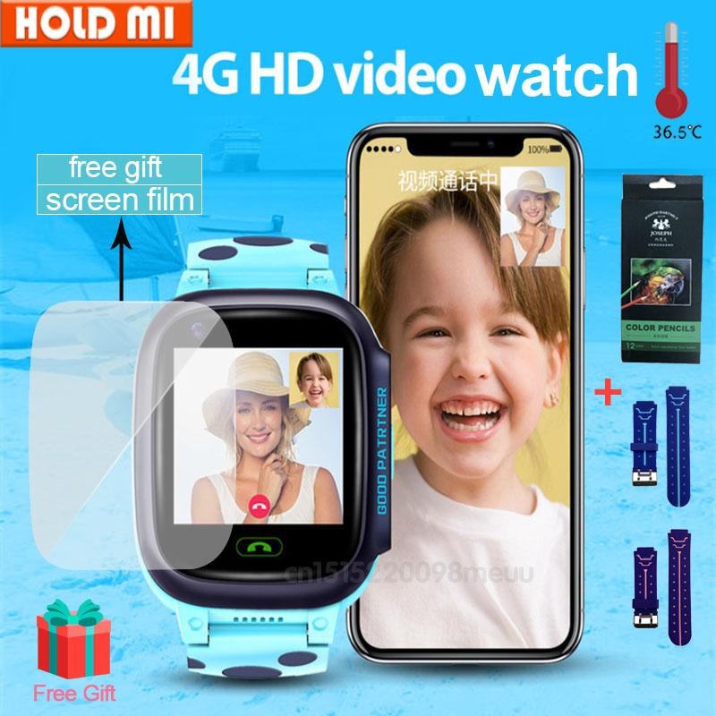 

4G Smart Watch IP67 Waterproof children Smartwatch SOS GPS Wifi Tracker Camera Video Call kids watch add Temperature chipPK LT21g, 4g blue thermometer
