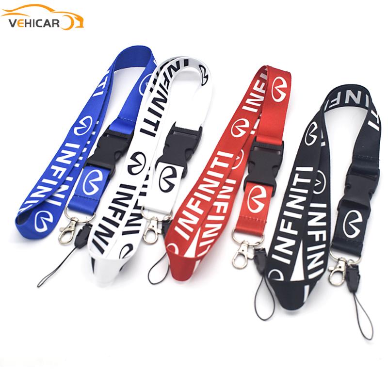 

Keychains VEHICAR Car Logo Lanyard Neck Strap For INFINITI Auto Fashion Keys Keyring House ID Badges Card, Silver