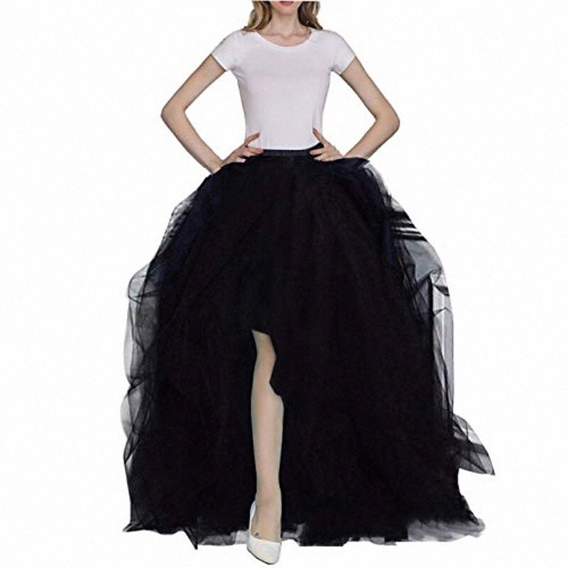 women's maxi tulle special occasion bustle night out long evening skirt black-s t8TL#-image-755730063