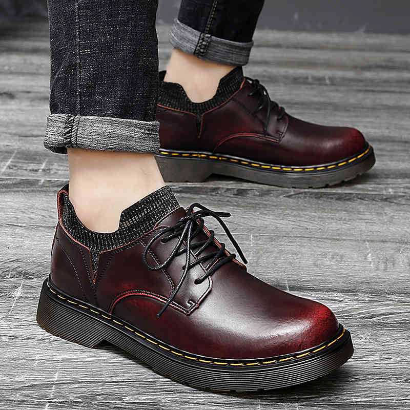 

dress shoes fashion mens shoes business casual male british retro youth formal oxford for men italian designer sock y, Black