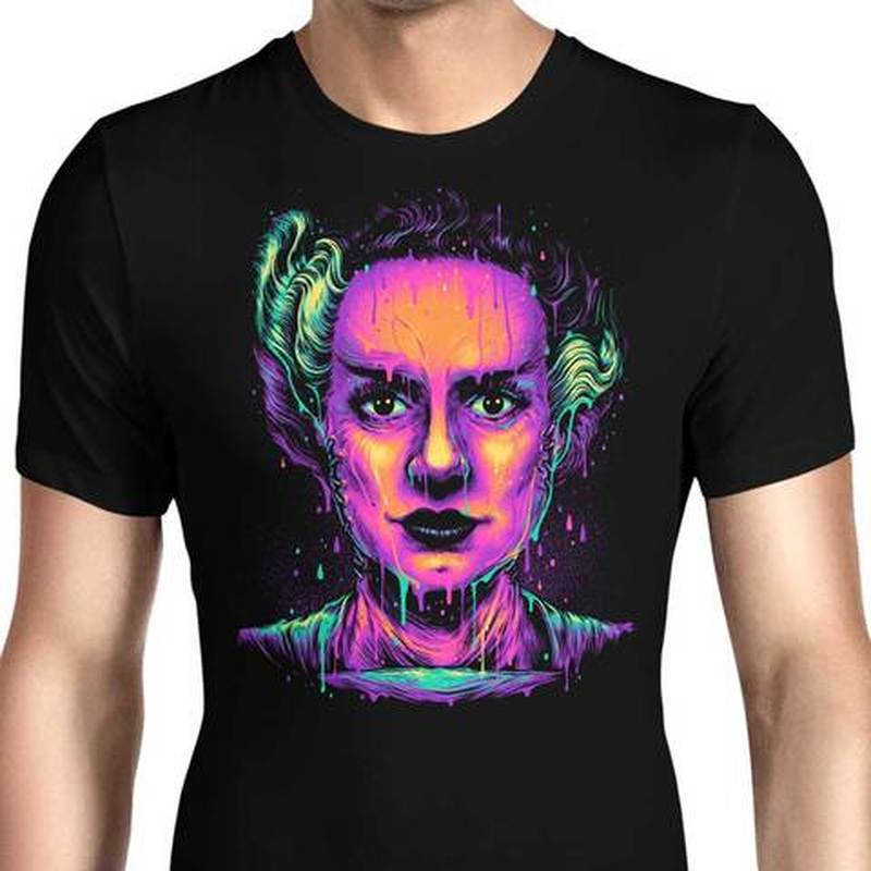 

Unisex ins short-sleeved color printing characters men and women short-sleeved cartoon T-shirt, White;black