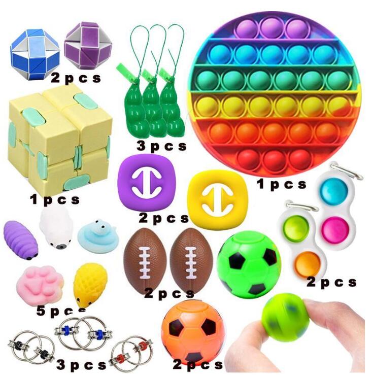 

2021 Popular Combination Unzip Toy Extrusive-Solving Fidget Kids Toys Anti-Stress Amazon Selling Relieves Reducer Various Styles Set, Ivory