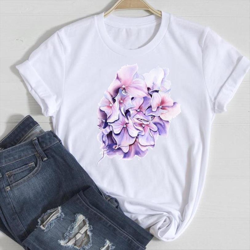 

Trend Women Floral Men's T-Shirts Cute Fashion Cartoon Summer Graphic Short-sleeved Tees Shirts Print Female Clothes Tops, Cz25215