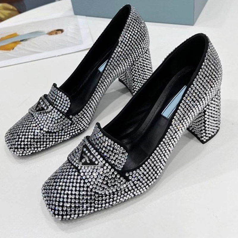 

women shoes platform high heel personalized satin catwalk design thick heel and double ankle strap decorated with rhinestones size 35-41, Black