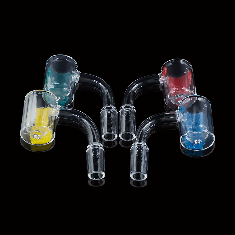 

Smoking Accessories HORNET quartz carb cap banger 14mm dabber Hookah transparent glass 90° double layer color sandstone bong