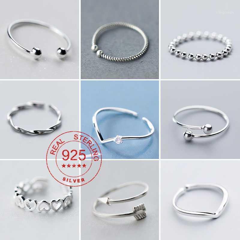 

Cluster Rings Korean 925 Sterling Silver Fine Simple Pattern Circle Geometric Personalise Fashion Party Women Couple Jewelry, Golden;silver