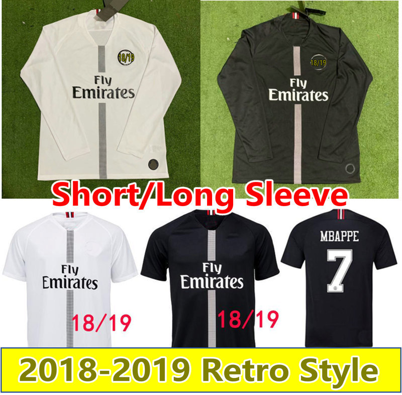 

2018 MBAPPE BECKHAM ICARDI retro soccer jerseys 18 19 DI MARIA maillot de futol VERRATTI DRAXLER black white jersey camisetas fútbol classic shirts, Short 18/19 black