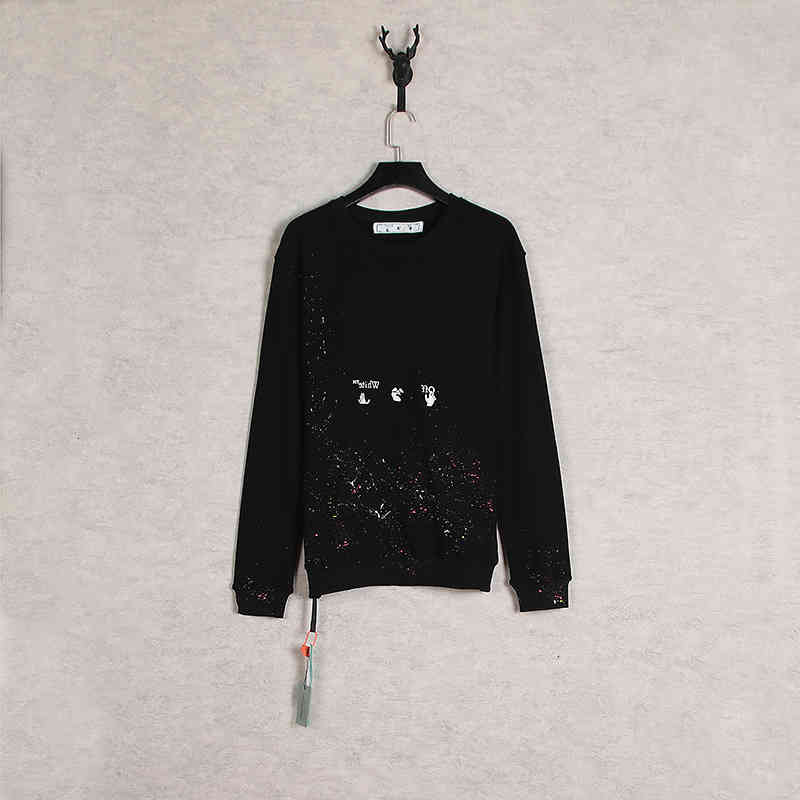 Nouvelle couleur pulvérisation d'impression de pull rond coulant de style de mode de mode de mode de mode hommes et femmes