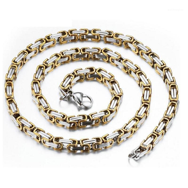 

European And American Men's Stainless Steel Punk Style Necklace Crystal From Swarovskis 4 Colors Hip Hop For Party Chains, Silver