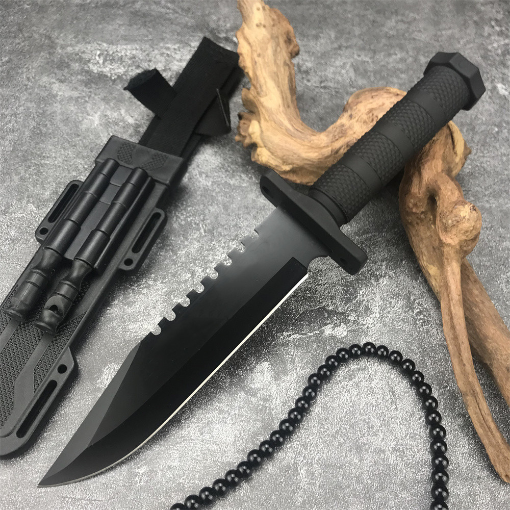 

Fixed quartermaster survival knife 58hrc outdoor fighter military tactics combat army straight knives, plastic abs handle tools