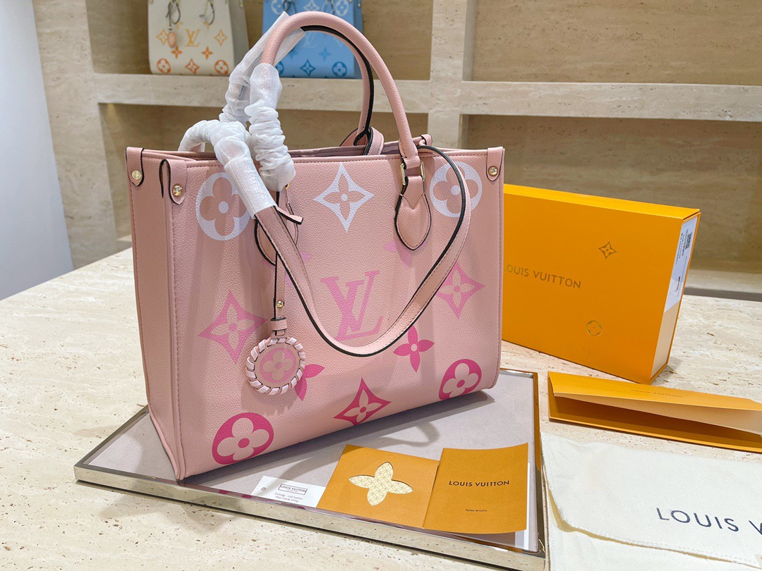 

2021 LVLOUISonthego VITTON shopping bags Fashion brand luxury designer handbags floral designs High-quality