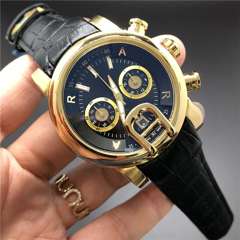

Hot Selling Men's Watches 40mm Leather Strap Men's Watch Automatic Quartz Movement All Dial Work 5ATM Waterproof OB4017