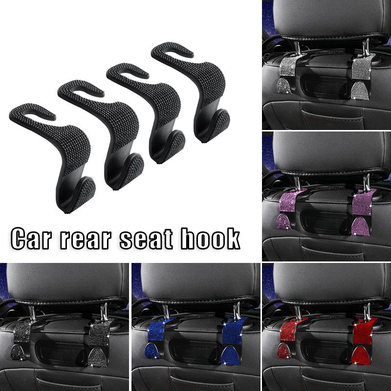 

Car Organizer Bling Rhinestone Seat Hooks Headrest Hangers For Handbag Purse Clothes Hat Universal Vehicle Interior Decor 1/2/4pcs PR Sale