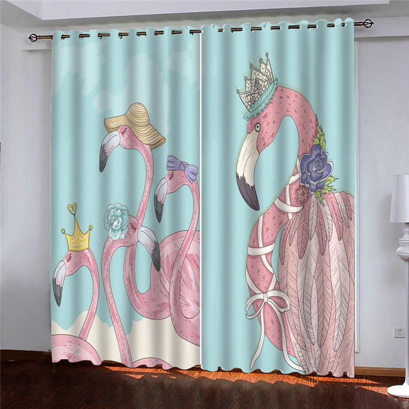 

Custom Animal Window Curtains Blackout For Living Room Bedroom Kitchen Home Decor 3D Cortinas Curtain & Drapes