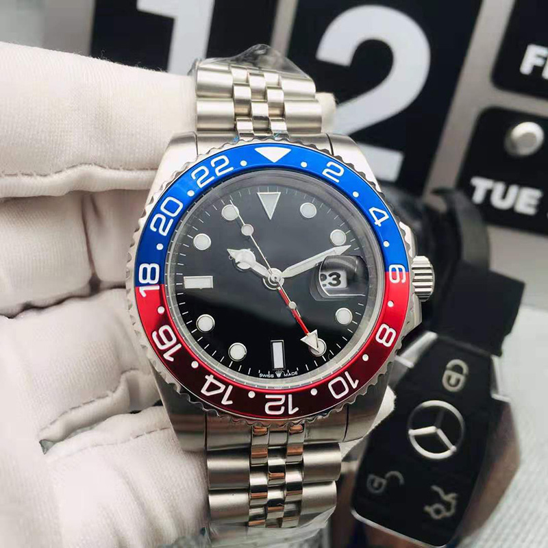 

Top Mens Watch Fully Automatic Mechanical Movement Sapphire Mirror Waterproof 41mm Limited Edition Pepsi Dial, Colour 1
