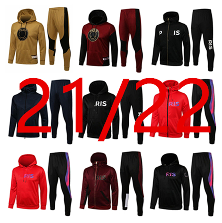 

21 22 Real MADRID hoodie full zipper jacket Survetement 2021 2022PARIS MBAPPE MESSI football tracksuit men soccer sets veste, 10