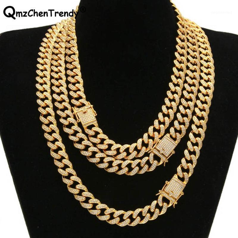 

Top Quality Iced Out Bling CZ Miami Cuban Link Chain Men's Hip Hop Necklace Golden Silver Color Copper Jewelry 18/20/24/28 Inch Chains