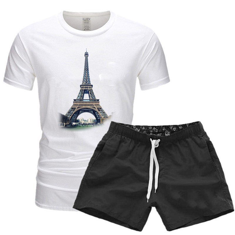 

Men Tracksuit Sleeve T Shirt Cropped Top+Shorts Suit Designer Clothes Fashion Summer Short Sweatshirt Shorts Sets Beach Thin Set, Gray