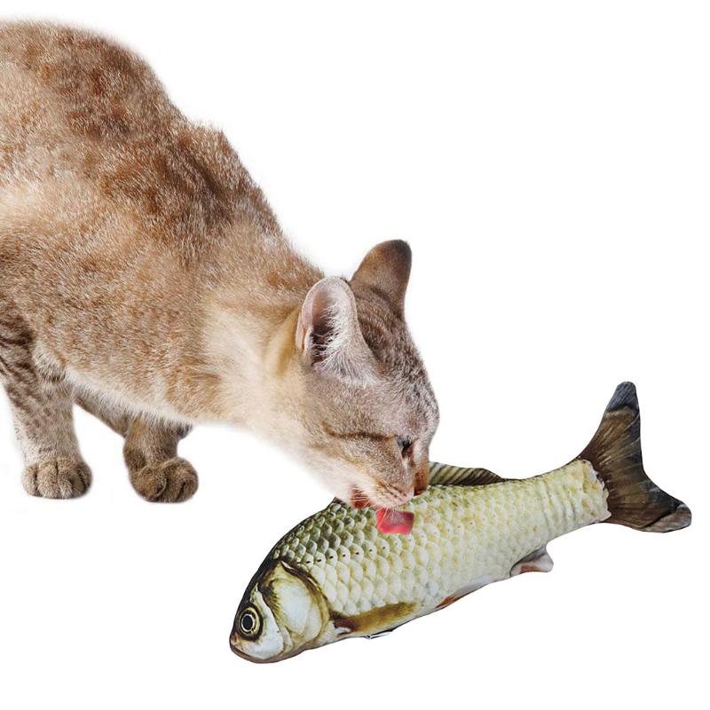 

Cat Toys 3D Pet Soft Plush Fish Shape Toy Interactive Catnip Stuffed Pillow Doll Simulation Playing For Gift