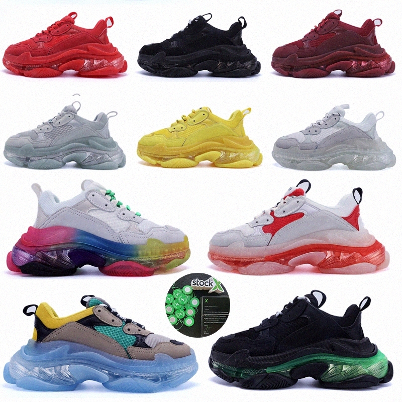 

old dad 17FW Casual shoes Low Platform Sneakers balencaiga Triple S Black Mens Women Air cushion Designer Chaussures JA71#