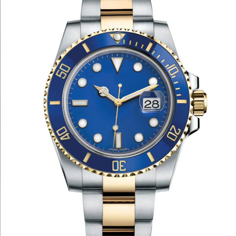 

Mens Watch Brand Blue Dial Stainless Steel Automatic Movement Watches Classic Men Wristwatches Montre Homme, Slivery;brown