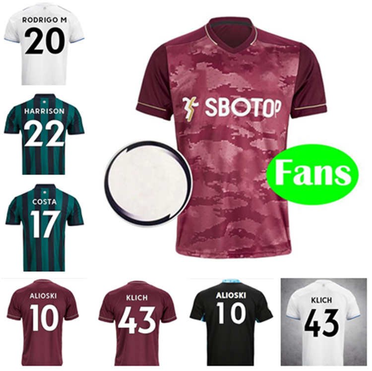 

soccer jersey20/21eeds s20/21koch costa alioski phillips bamford men +kids sockstraining football shirt uniform, Black;yellow