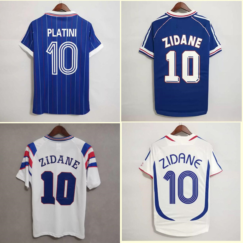 

Top 1982 1984 France Retro Jerseys Trezeguet Soccer Jersey 1996 1998 2002 2004 HENRY Vintage classical 2006 Football Shirt ZIDANE maillot de foot, France1984home