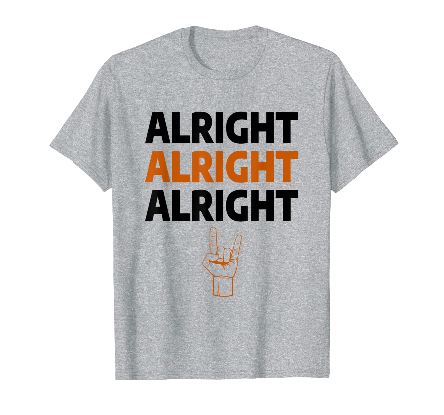 

Texas Football Alright Alright Alright Long Horn Hand Sign T-Shirt, White;black