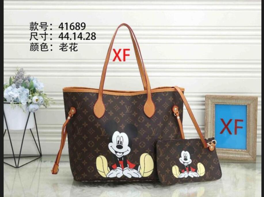 

1-12 LV LOUIS 1 VITTON Designers Handbag 2 pieces/set Woman Shopping Bag 100% Top quality Leather Purse Luxurys Ladies Tote