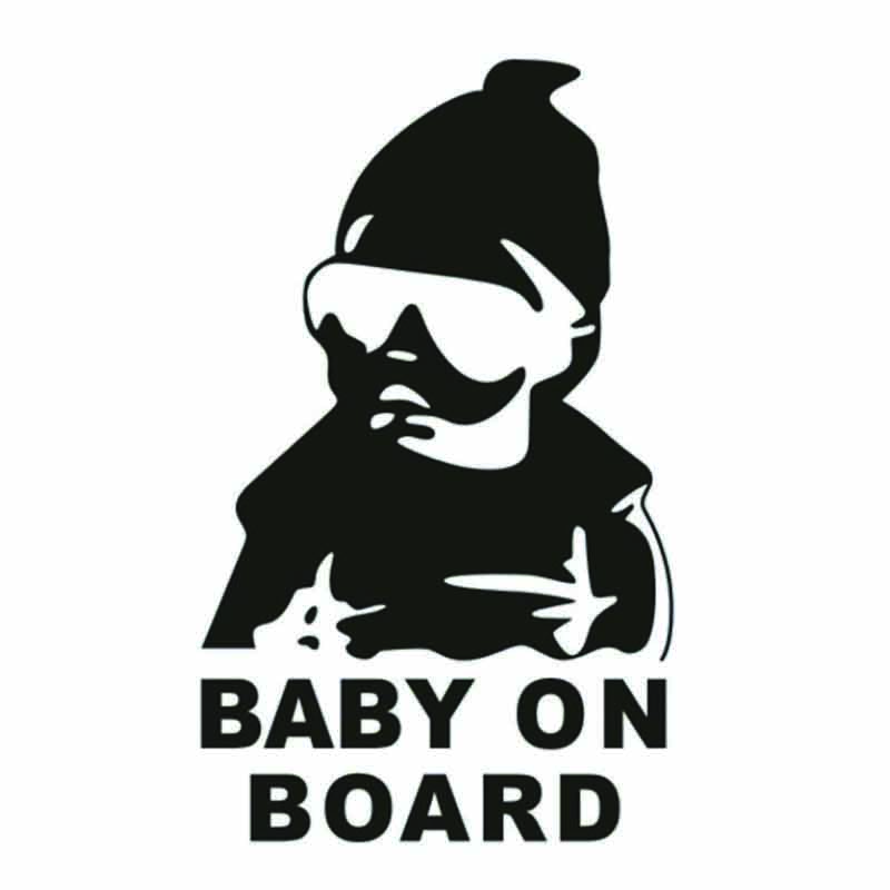

Baby in Car Sticker Safety Stickers Reflective Kids Warning Signs, Black boy