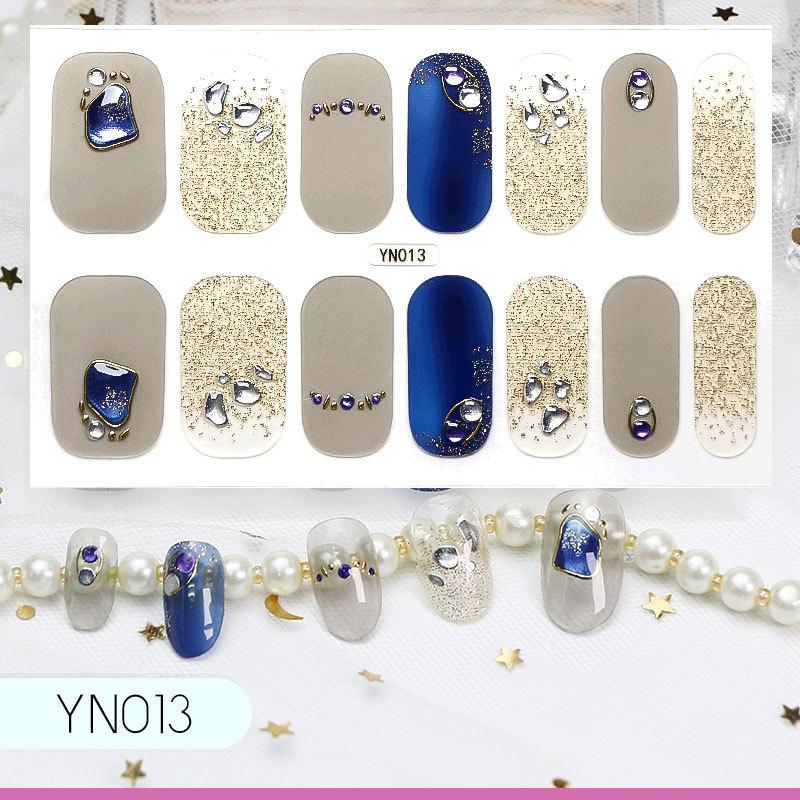 

14tips/sheet Marble 5D Glitter Nail Art Stickers Full Cover Adhesive Wraps DIY Salon Manicure Decoration & Decals, Yn-014
