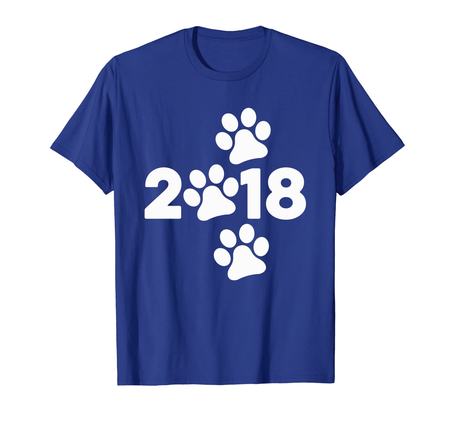 

2018 dog paws footprint chinese new year holiday t-shirt, White;black