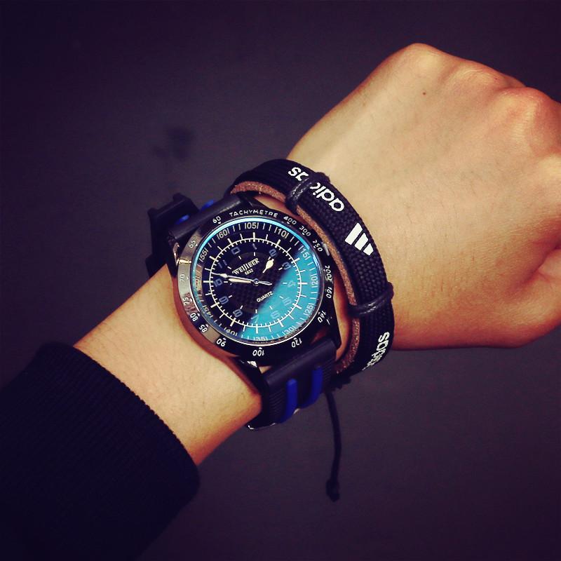 

Wristwatches Mens Watch Luxury Casual Fashion Selling Quartz Leather Men's Wrist Big Dial Relogio Masculino Relojes, Slivery;brown
