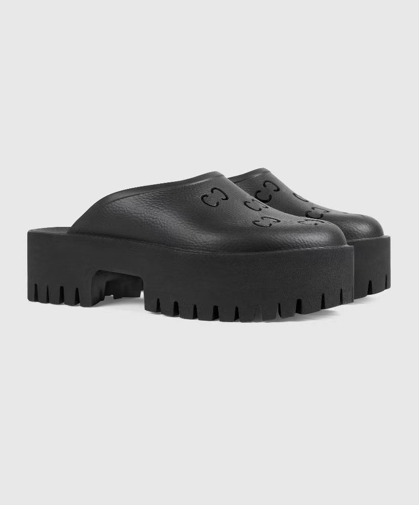 

Dongdong logo thick bottomed Baotou half slippers send box bag anti slip high versatile beach shoes, Black