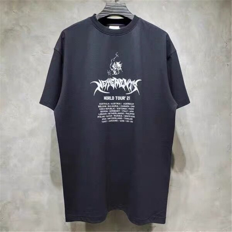 

New High Quality Vetements T-Shirt Black Skull Tomahawk Print Dark Retro Mens And Womens Short Sleeve Vetements T-Shirt