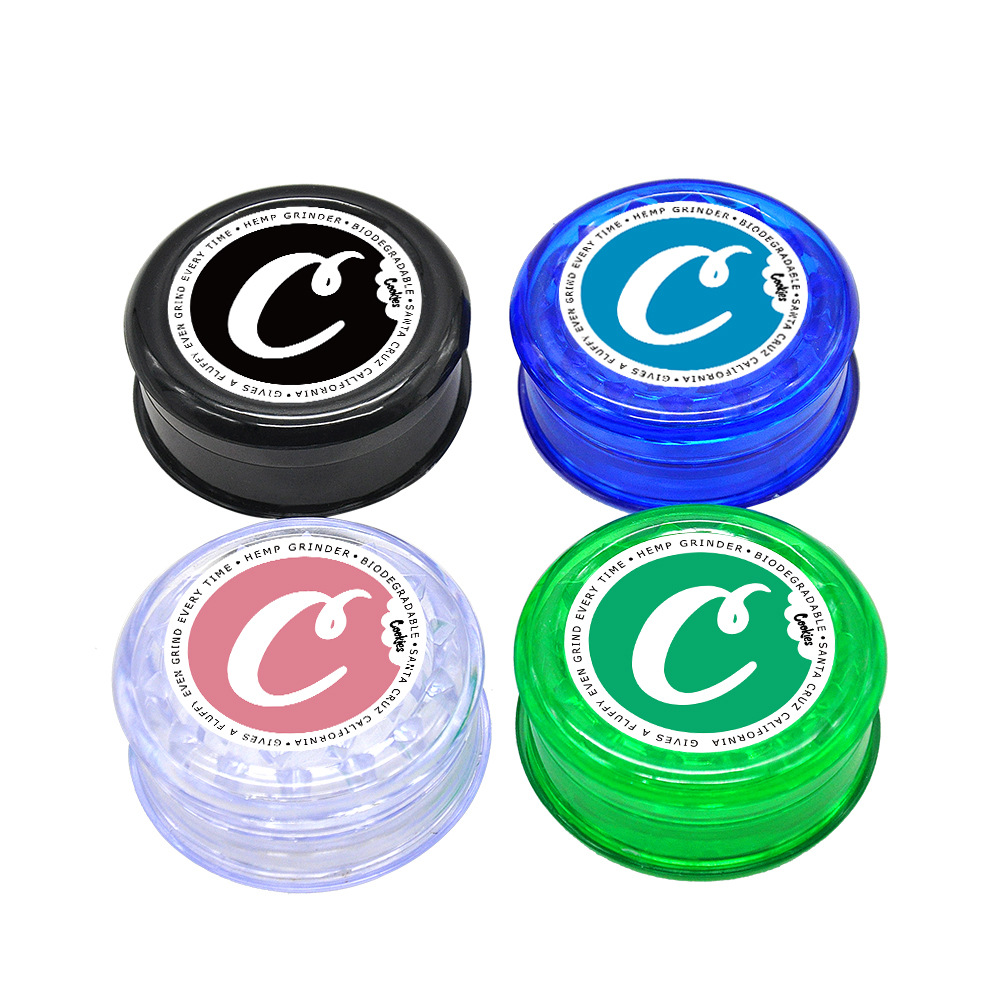 

Cookies Spice Herb Grinder Tobacco Crusher Smoking Accessories Shredder 60mm 3 Layers acrylic cigarette grinders