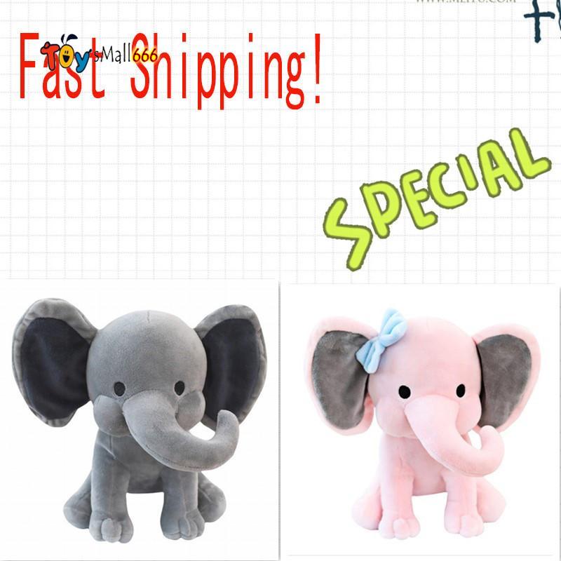 

2 Colors Kids Elephant Soft Pillow Stuffed Cartoon Animals Soft Dolls Toys Kids Sleeping Back Cushion Children Birthday Gift, High quality
