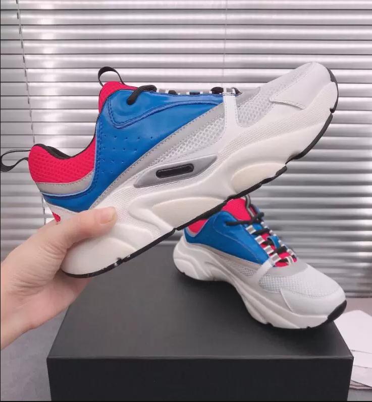 

2021 designer B22 shoes White Leather Calfskin shoe Top Technical Knit Women Platform Sneakers Blue Grey designers Sneaker with box Casual Shoes, Colour 10
