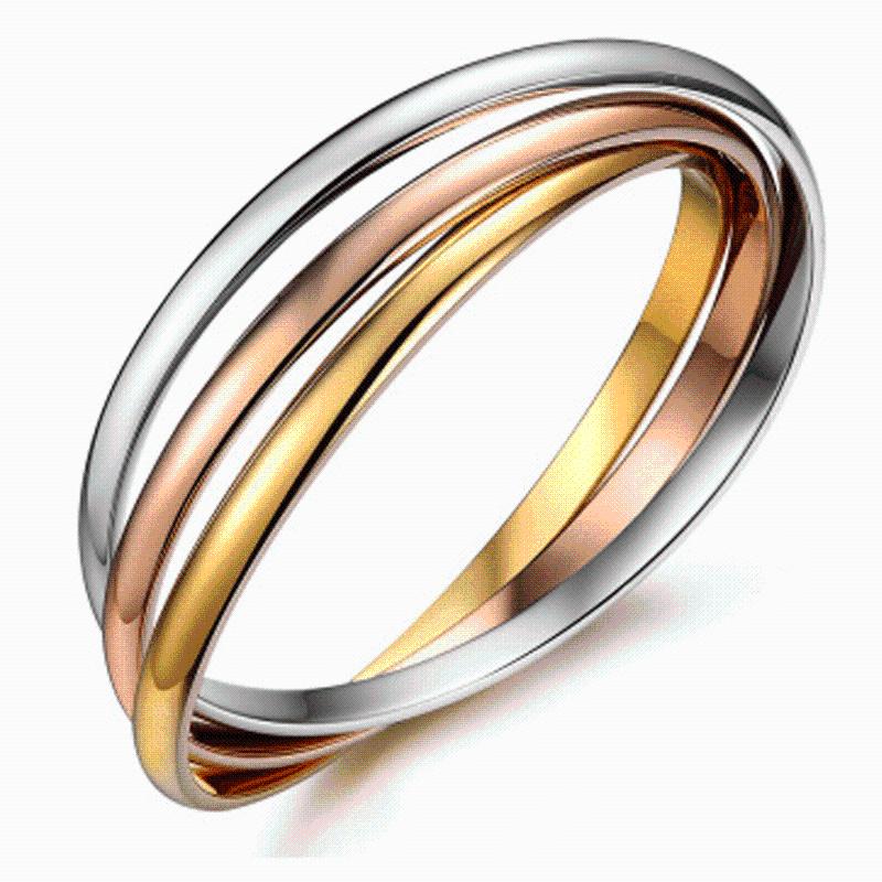 

Bangle Yoiumit Three-Ring Mixed Color Bracelet Simple Modern Stainless Steel Unisex Jewelry Wholesale Gift