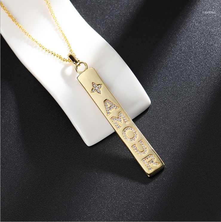 

Chains Letter Rectangle Love Confession Valentine's Day Gift Necklace Female Ins Cold Wind Clavicle Chain Sweater Chain1