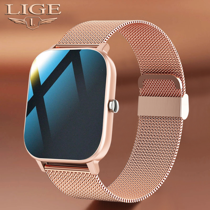 

LIGE Fashion Women Smart Watch Men Full Touch Music Control Sports Fitness Tracker smartwatch Ladies Heart Rate For Android ios, Black