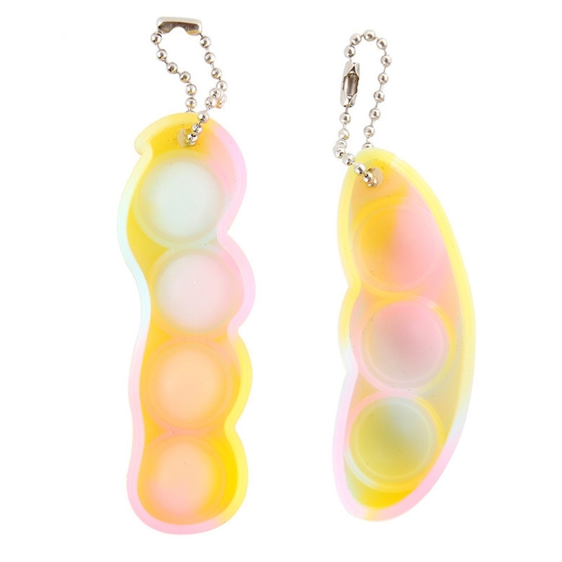 

Tie Dye 3 4 Soybean Pea Squeeze a Bean Keychain Sensory Fidget Toy Simple Key Ring Squishy Bubbles Finger Fun Stress Relief hH31KDGI