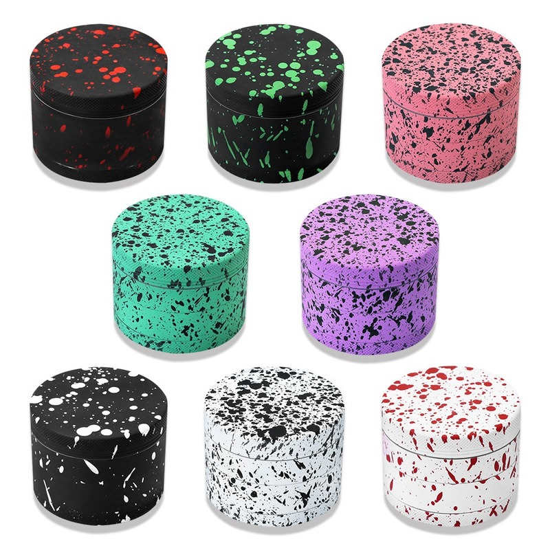 

Smoke aluminum alloy herb grinder speckle Graffiti grinder 63mm four layers for bong