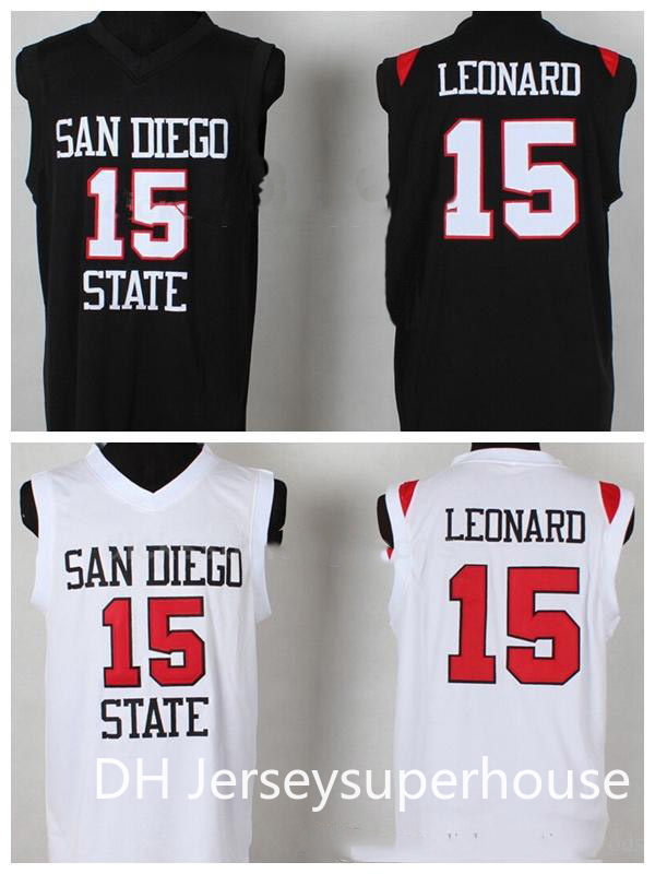 

NCAA College Men Basketball 15 Kawhi Leonard Jersey Cheap San Diego State Jerseys University For Sport Fans Excellent Quality, Black;red