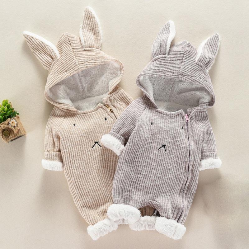 

Clothing Sets Cute Born Baby Girls Boy Clothes Set Cartoon Hooded Ear Romper Jumpsuit 6-24 Months Outfits Roupa #c, White