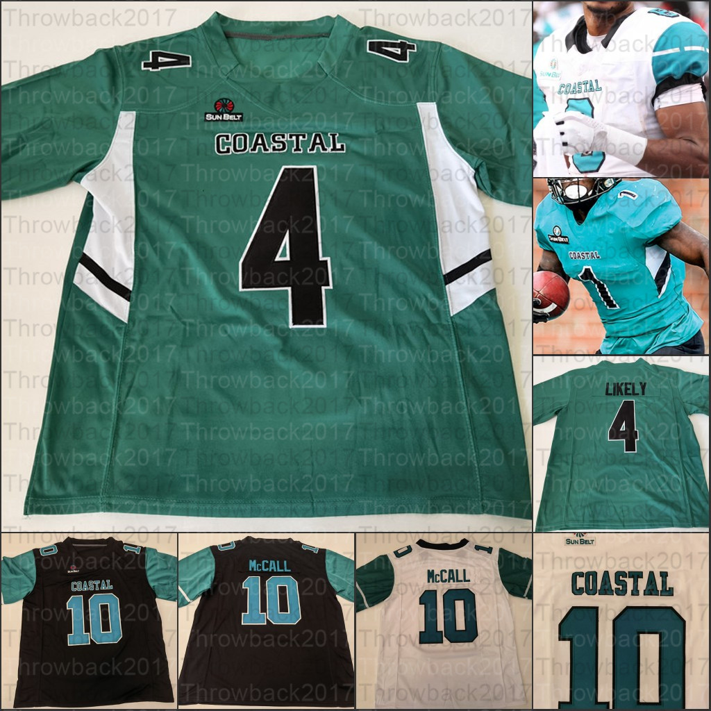 

Custom Coastal Carolina Chanticleers College Football Jerseys Grayson McCall CJ Marable Jaivon Heiligh Isaiah Likely Silas Kelly C.J., Black