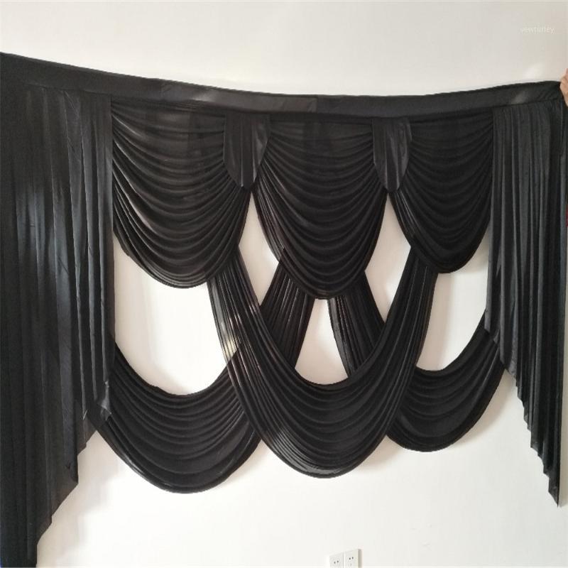 

Party Decoration 3M High Wedding Swags For Stage Decorative Backdrop Background Curtain Ice Silk Fabric