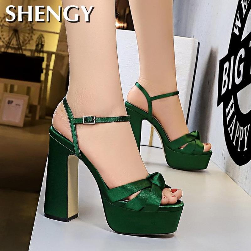 

Classic High Heels Ladies Beautiful Shoes Silk Sandals Female Gladiator Summer Green Sexy Waterproof, Gray