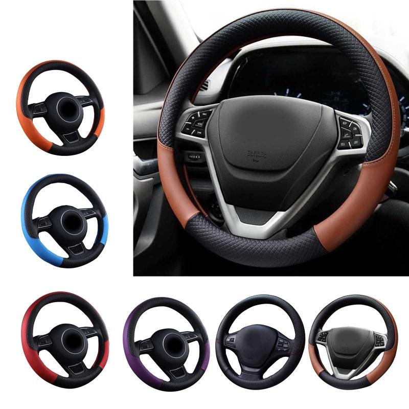 

Steering Wheel Covers Auto Wrap Leather Cover Accessories Avoid Curl Smooth Edge Dirty-proof Perfect Fit Comfortable Protector