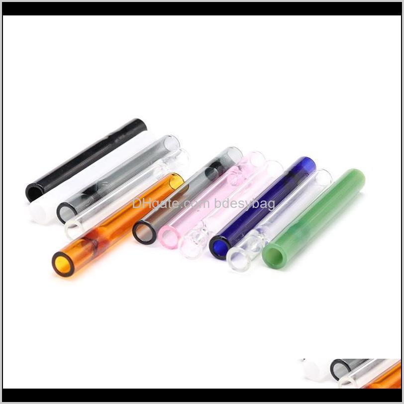 

Household Sundries Home & Garden4Inch Cigarette Bat One Hitter Pipe Clear Og Glass Tube For Smoking Tobao Hand Pipes Hookah Aessories Drop De